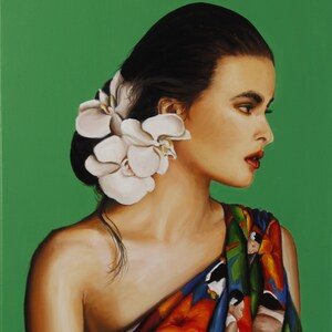 Helena Bonham Carter w pareo, wydruk artystyczny
