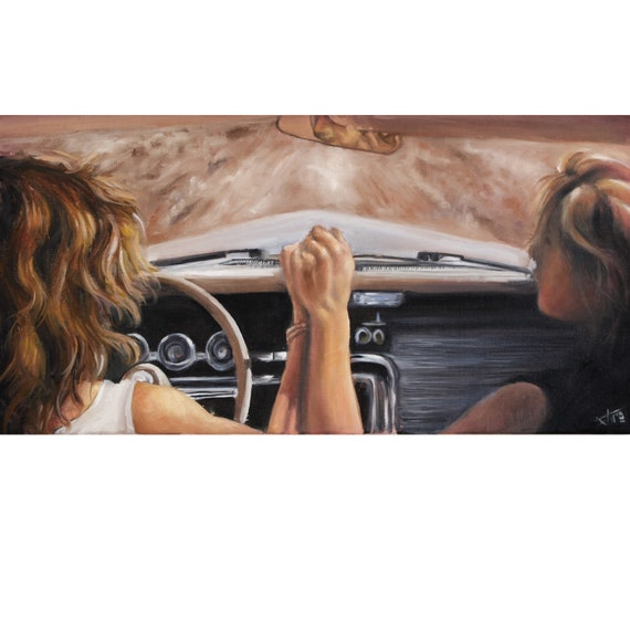 Thelma and Louise Art Print Feminist Art Friendship Art 