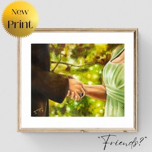 Polin, Bridgerton 3 inspirierter Kunstdruck von Original Ölgemälde, Hände von Penelope und Colin, Paar Geschenk oder Liebesdekor