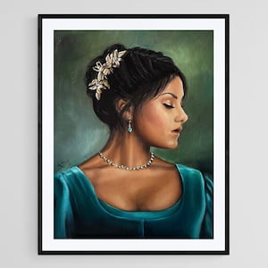 Kate Sharma Art print from Original oil painting , Bridgerton season 2 inspired art, The viscount who loved me