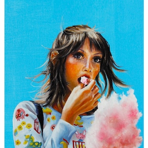 Shelley Duvall art print, portrait of 70&#39;s iconic fashion style