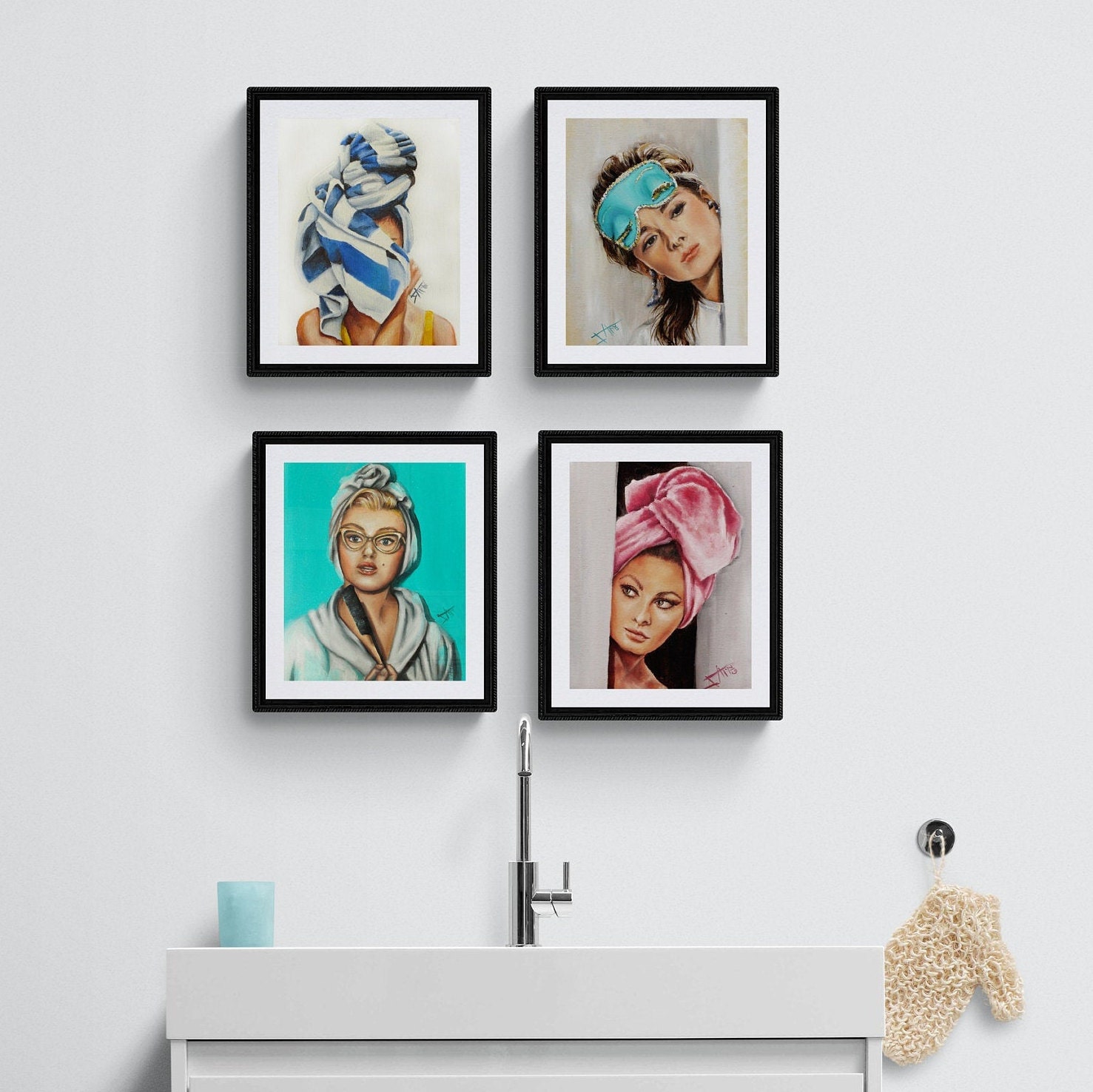 Bathroom Wall Art Prints archival Fine Art Print in Retro Etsy