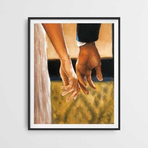 Bridgerton inspired Art print from Original oil painting , Hands Simon and Daphne , couple gift or love decor image 1