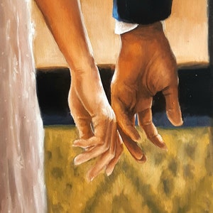 Bridgerton inspired Art print from Original oil painting , Hands Simon and Daphne , couple gift or love decor image 3