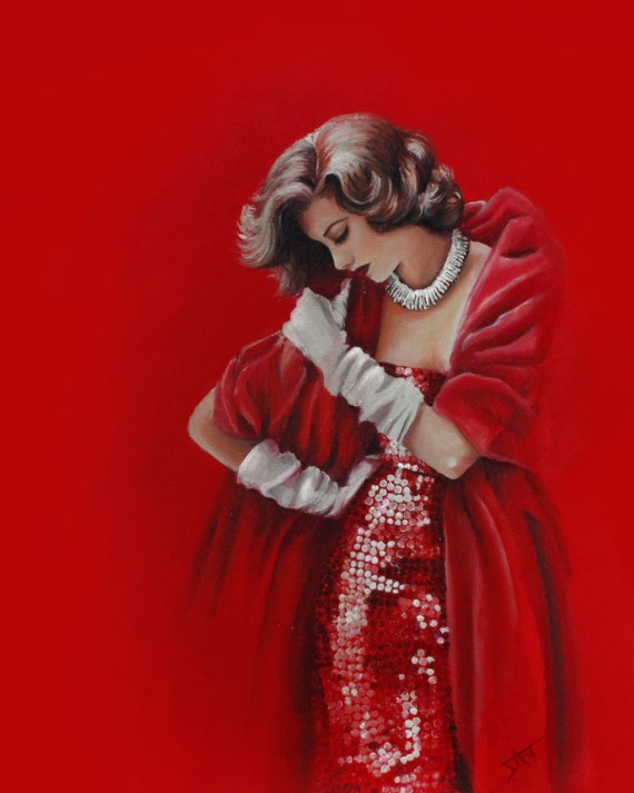 Red Siren Art Print: Vintage Woman in Red Dress, LIFE Magazine Inspired -  Etsy Canada
