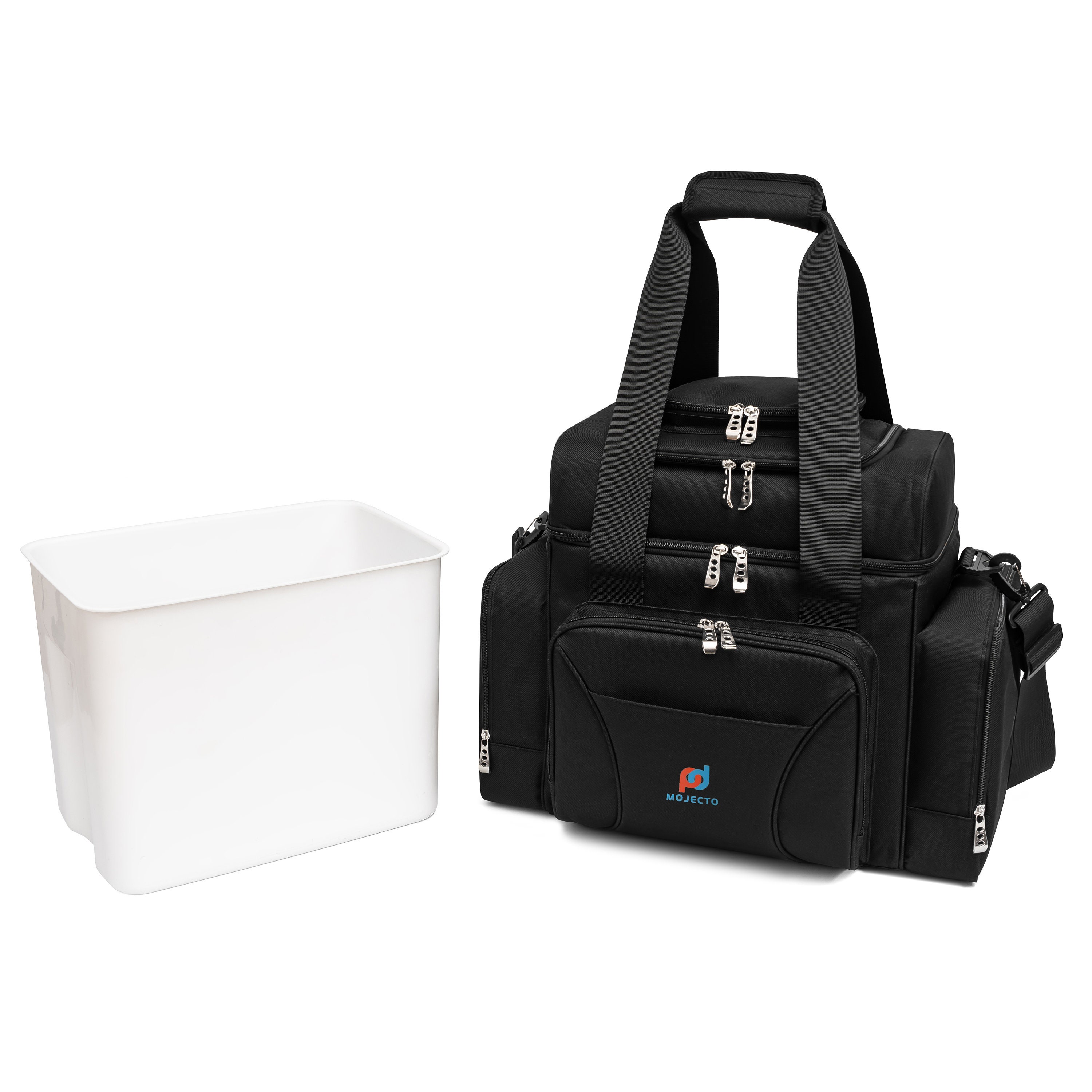 Large Cooler Bag (15x12.5x9 in) with Leakproof Hard Liner. Two Insulated Compartment, Heavy Duty Fabric, Thick Insulation, Reinforced Stiches
