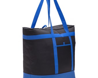 Extra Large Insulated Cooler Bag with Hard-Bottom. Made from Heavy Duty Materials, Thick Insulation, Large Sturdy Zipper