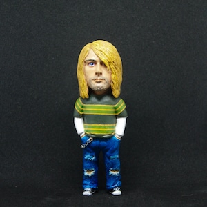 Club 27- smells like teen spirit inspiration Kurt Cobain mini figure miniature, sculpture, epoxy clay figurine, hand sculpted Nirvana singer