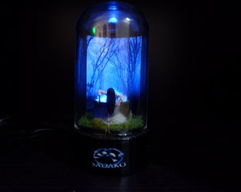 LED lamp Glass Dome - Sadako the ring - Japan korea america Horror -well scene  diorama - Special  Gift - merchandise