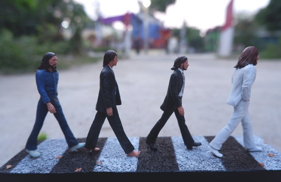 Abbey Road Diorama Mini Figure Miniature , Sculpture, Epoxy Clay