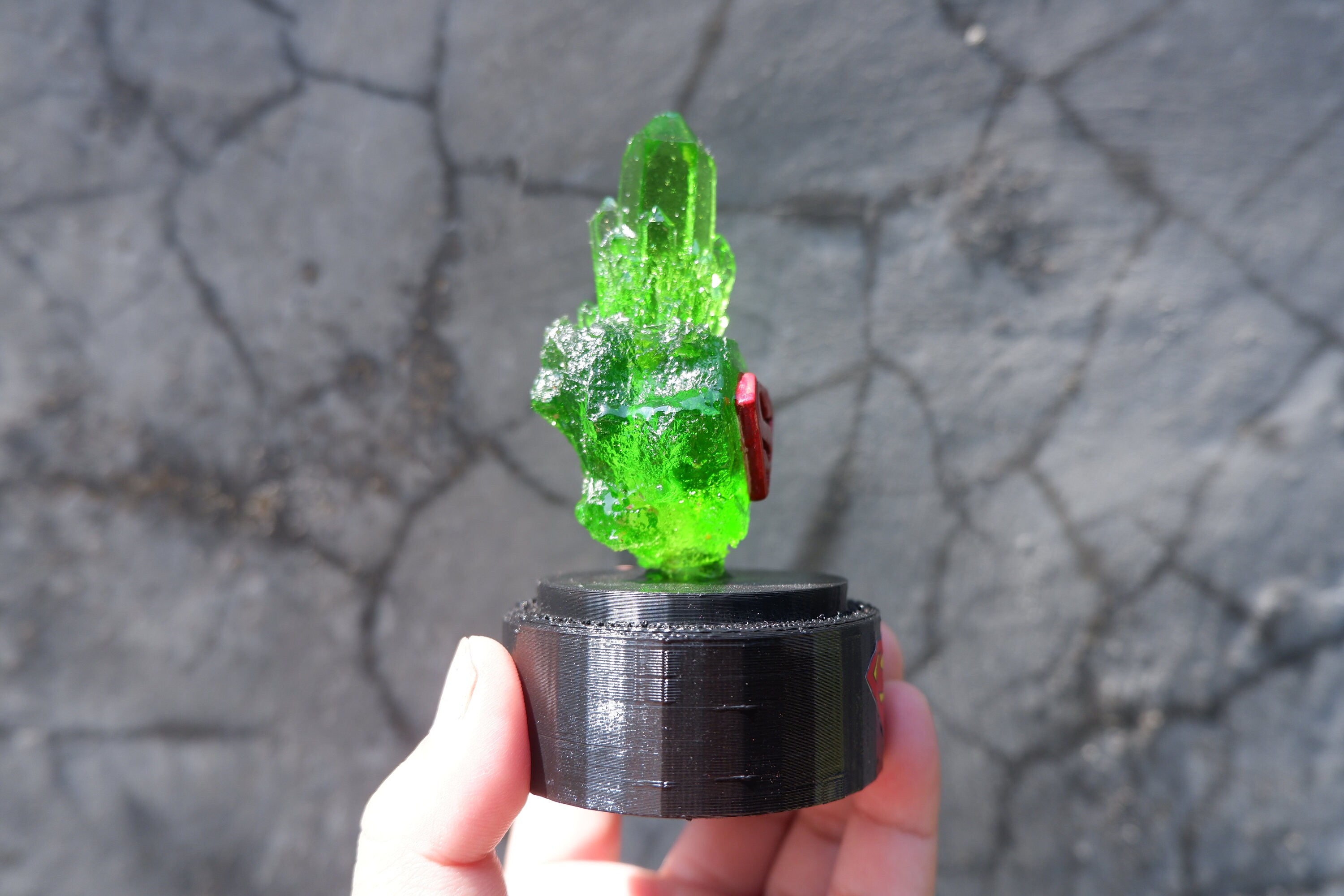 Glass Dome Green Kryptonite Meteor Rock Replica With LED Etsy