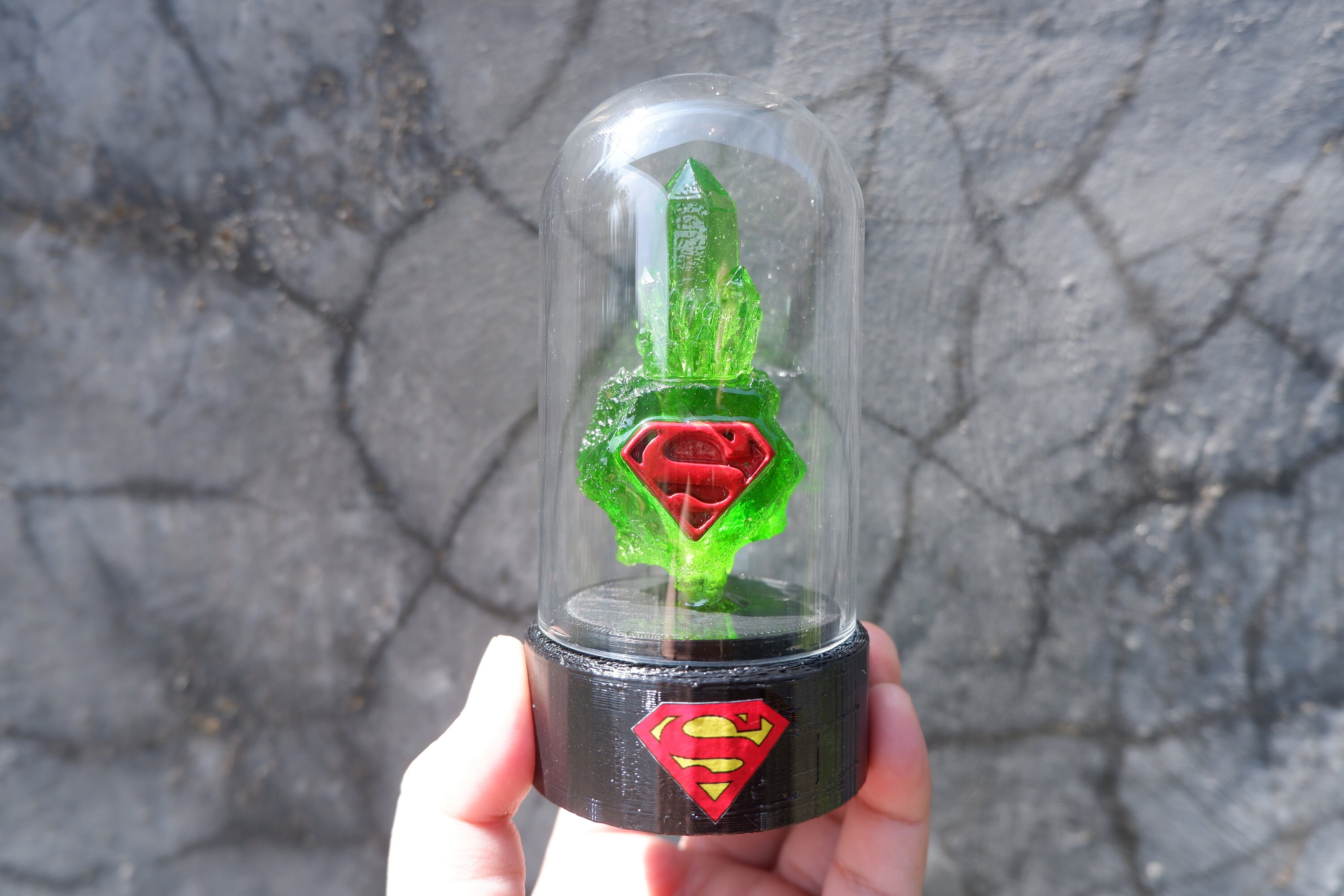 Glass Dome Green Kryptonite Meteor Rock Replica With LED Etsy