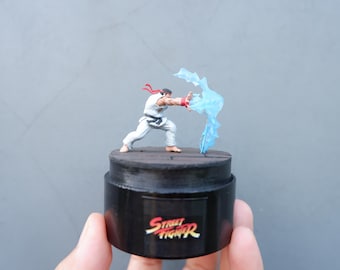 Glass Dome LED - Ryu Ken Master Street Fighter Mini Diorama