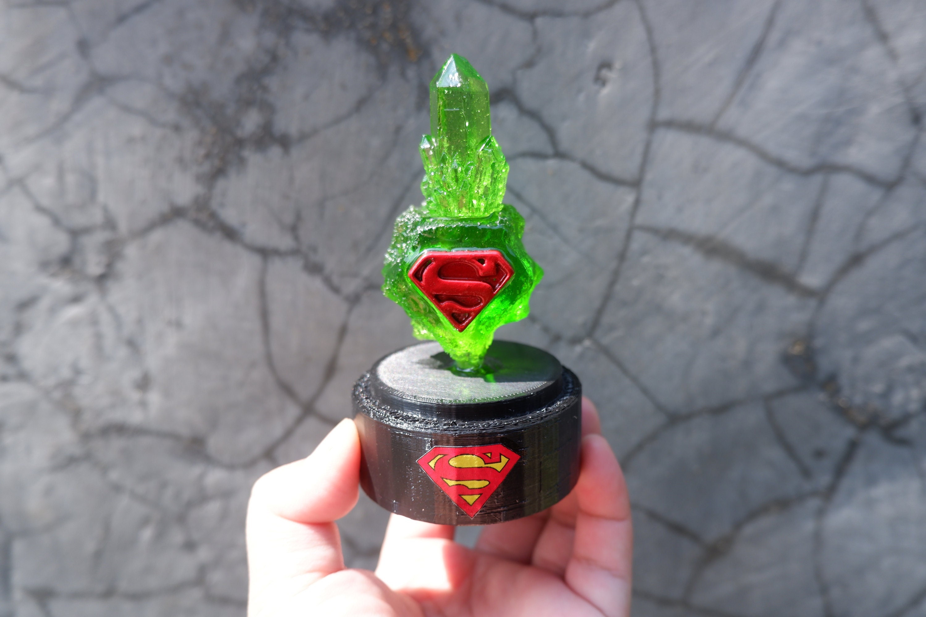 Glass Dome Green Kryptonite Meteor Rock Replica With LED Etsy