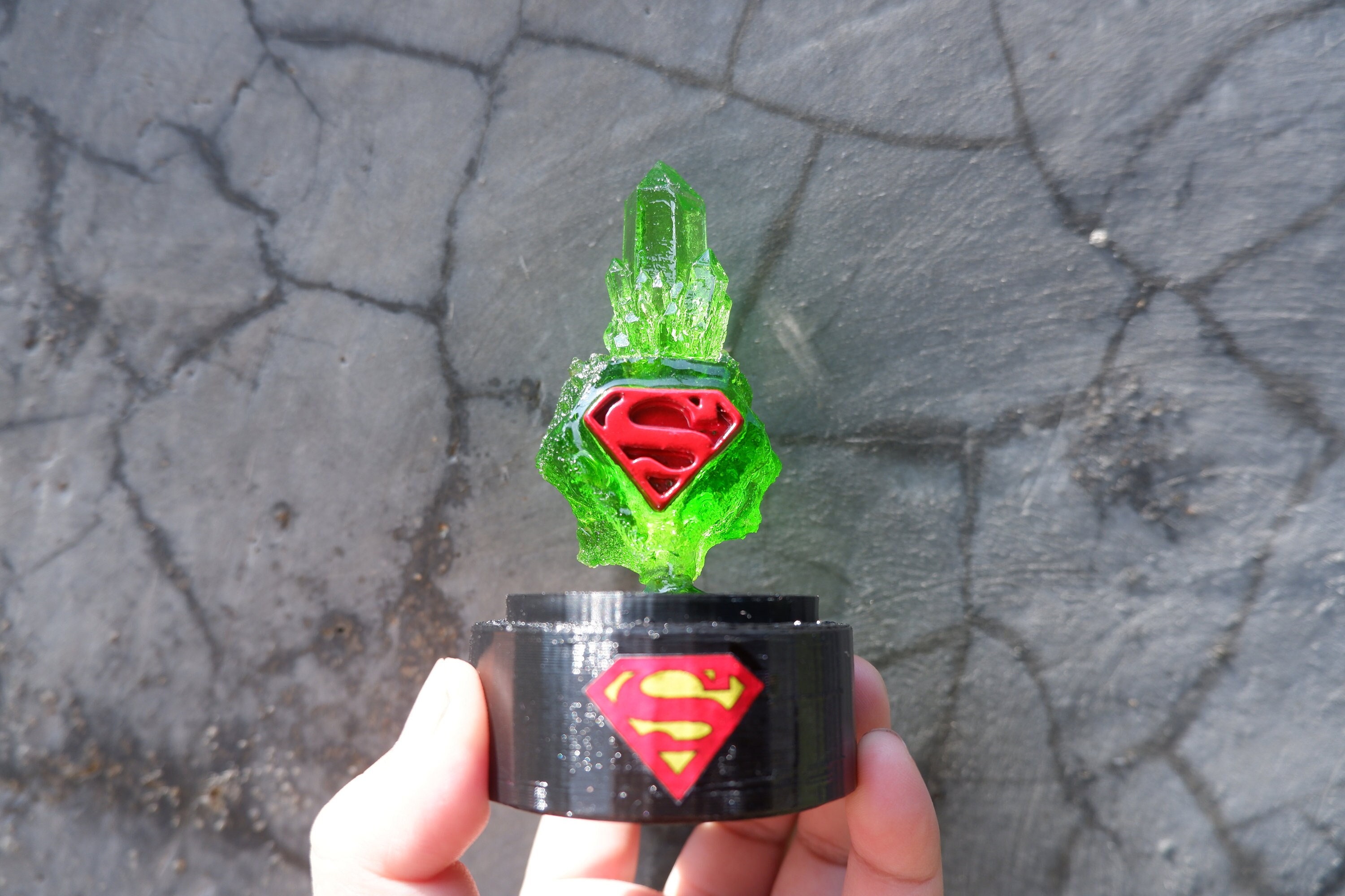 Glass Dome Green Kryptonite Meteor Rock Replica With LED Etsy