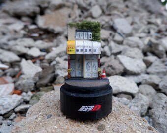 藤原豆腐店のミニチュアジオラマガラスドーム - AE86 カーモデル