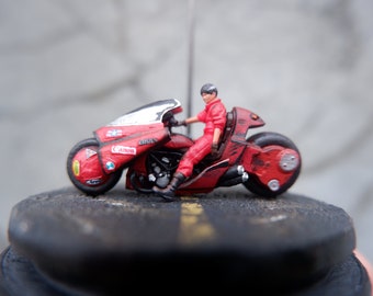 Akira Kaneda Bike Miniature Figure Diorama Glass Dome - Tabletop