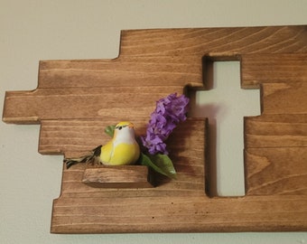 Cross wood wall art, cross wall hanging