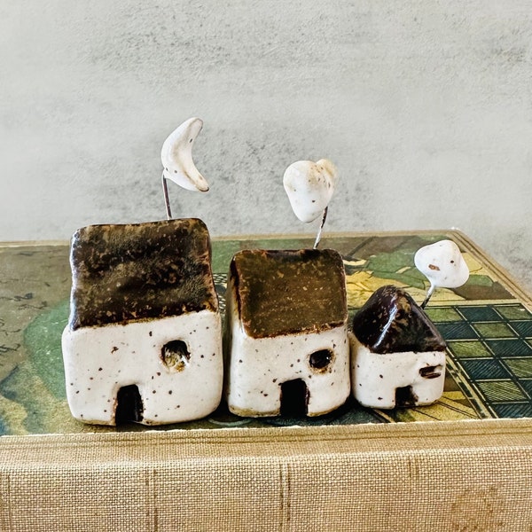 ceramic cottage, ceramic decor, handmade pottery, mini ceramic house, mother's day gift