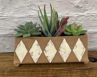 succulent or herb planter for windowsill, small ceramic flower pot, handmade pottery, unique hostess or housewarming gift