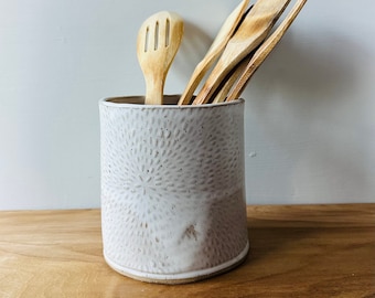 ceramic utensil holder, pottery crock, handmade pottery, ice bucket, wine bucket