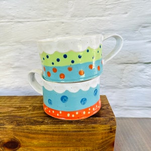 ceramic coffee mug, unique tea cup, handmade pottery, housewarming gift image 1