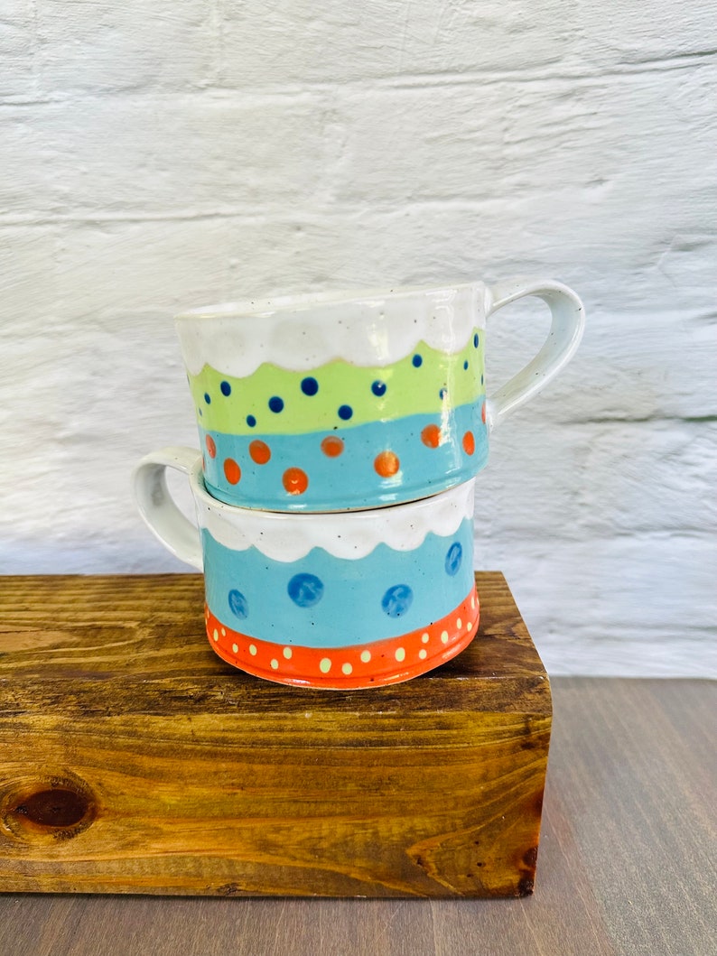 ceramic coffee mug, unique tea cup, handmade pottery, housewarming gift image 1