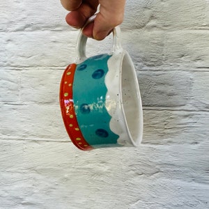 ceramic coffee mug, unique tea cup, handmade pottery, housewarming gift image 6