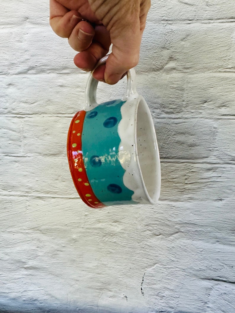 ceramic coffee mug, unique tea cup, handmade pottery, housewarming gift image 6