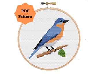 Eastern Bluebird Cross Stitch Pattern (Digital PDF Download)