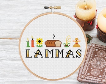 Lammas Lughnasadh Wheel of the Year Witch Cross Stitch Pattern (Instant PDF Download)