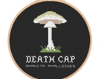 Death Cap Mushroom Cross Stitch Pattern (Instant PDF Digital Download)