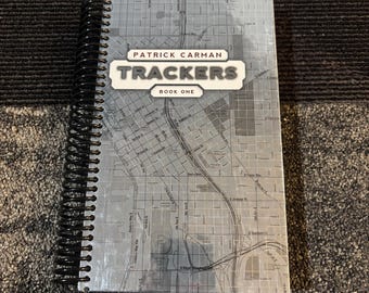 Trackers | Tech | Thriller | Map | Hardcover Book Notebook | Nostalgic Gift for Readers | Eco Friendly Journal