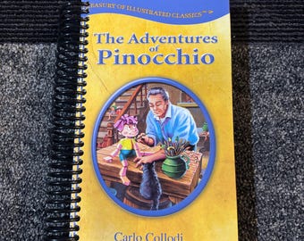 Pinocchio, Handmade, Upcycled, Repurposed, Journal, Last Minute, Blank Pages, Storybook, Diary, Sketchbook