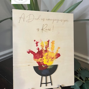 Archivo SVG - Huella de mano de barbacoa / Regalo del día del padre / Archivo de corte digital, Glowforge Cricut, Archivo de corte láser SVG