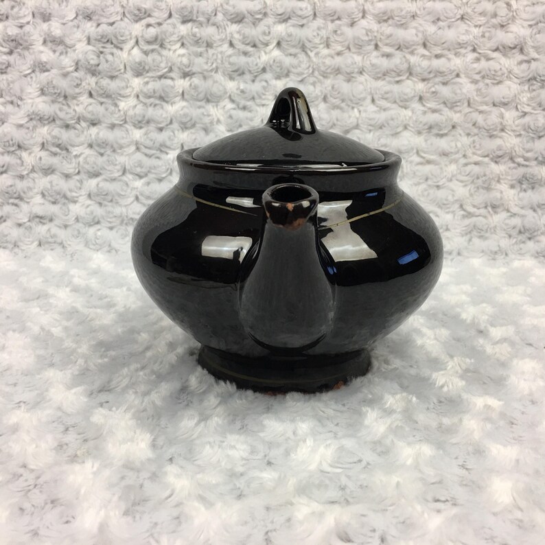 Royal Canadian Hamilton Art Pottery Vtg Dripless Brown W Gold Etsy