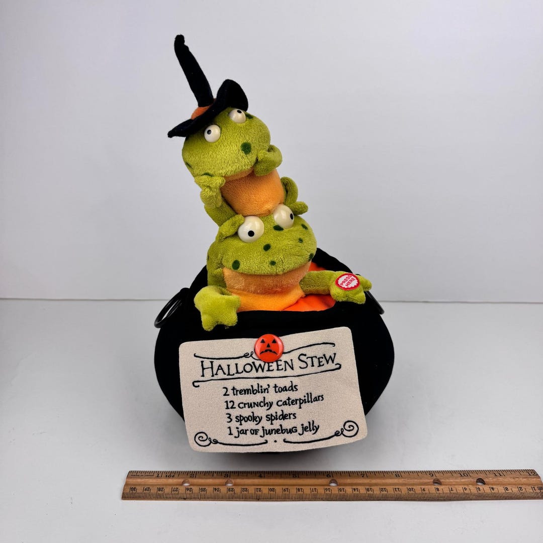 Toad Stew Hallmark Tremblin Toads Plush Musical Motion Lightup Halloween Stew ...