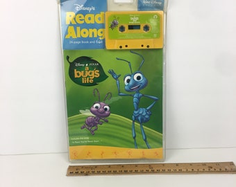 Vtg Sealed Disney Pixar A Bugs Life Read Along Książka w miękkiej oprawie Kaseta Collect