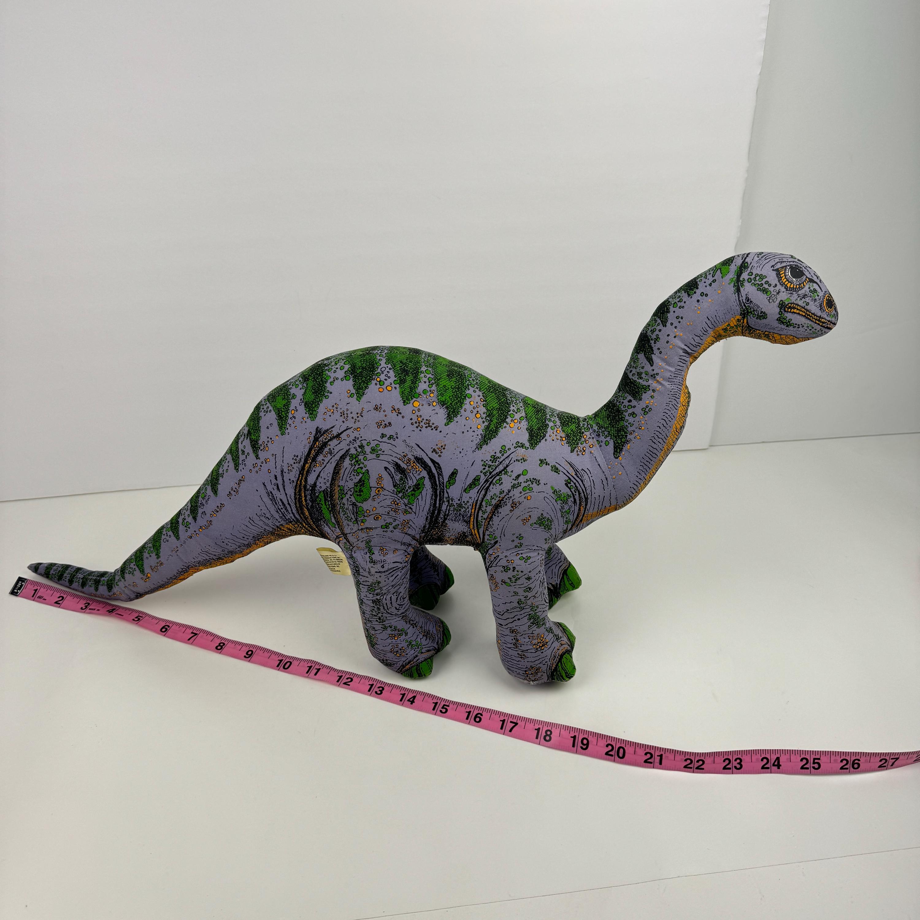 Vtg 1992 Applause Dinosaur Plush Stuffed Animal Purple Orange
