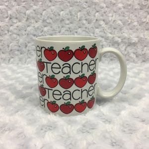 Teacher Gift Coffee Mug with Apples Vintage 1986 Chris Davenport Enesco