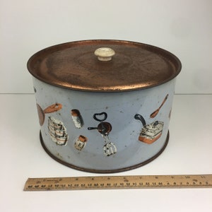 Weibro Chicago USA Lid Only Cake Cover Retro Vtg Copper White Color Rustic READ