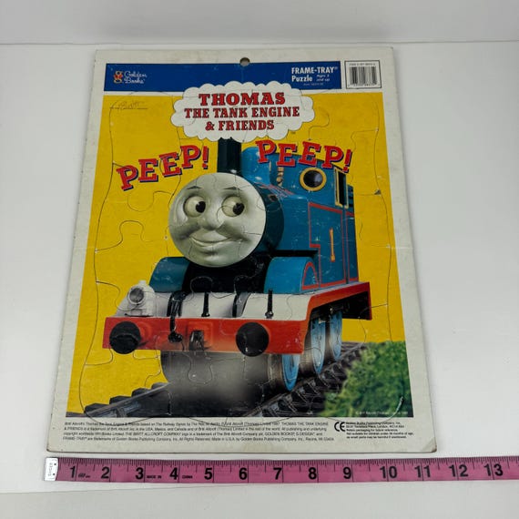 Old Thomas &Thomas 『XL 904』保証書付き Vtg 1997 Thomas Tank Engine Friends Cardboard Frame Tray Puzzle