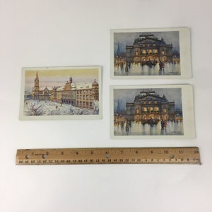 3 cartes postales VTG inutilisées Oskar Schmidt Plzen Mestske divadlo Hiver Noël LIRE