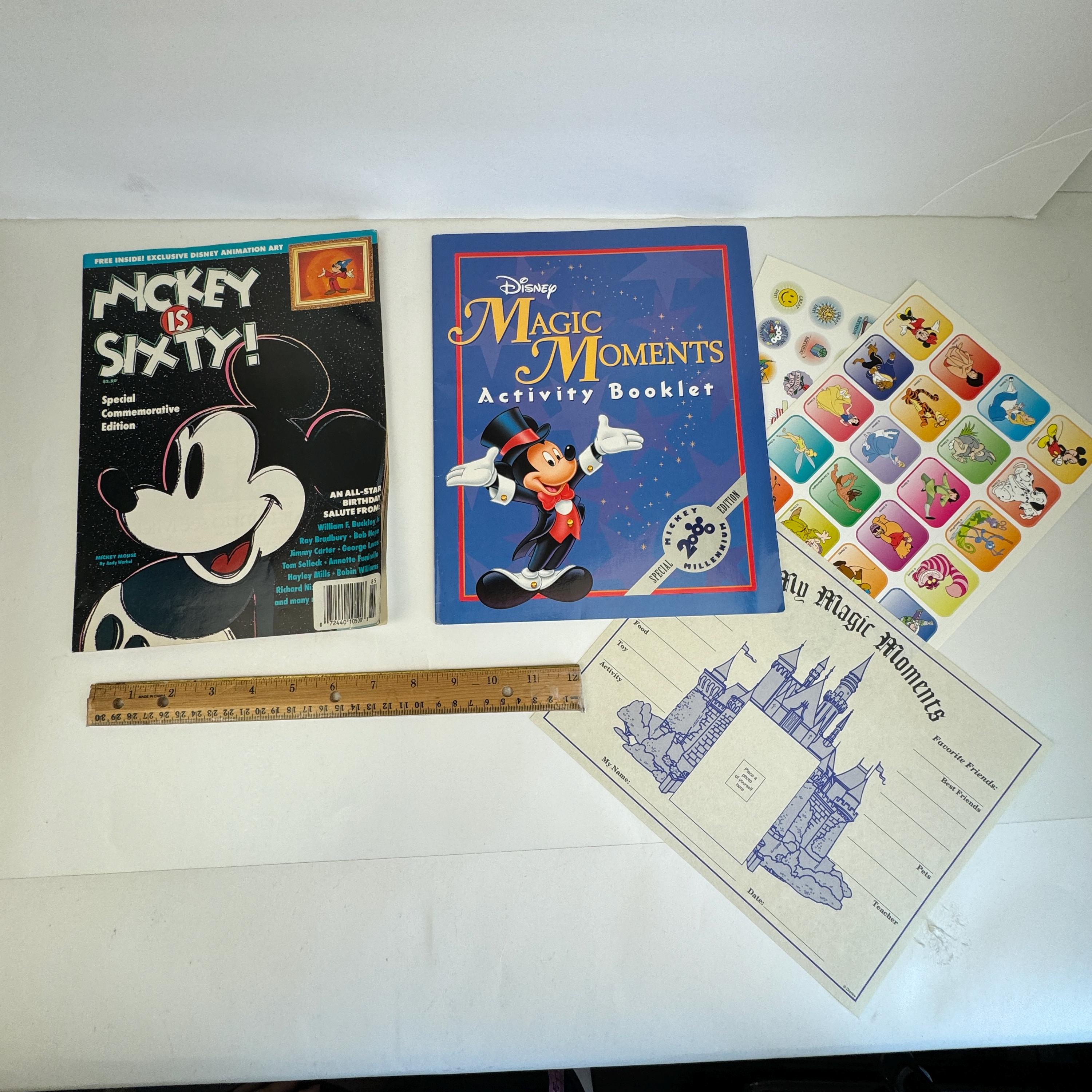 Vtg Mickey is Sixty Magazine Magic Moments Activity Booklet W