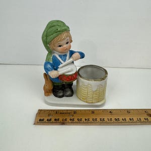 Vtg Jasco 70s Christmas Little Drummer Boy Tea Light Holder Ceramic Holiday READ