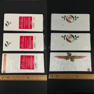 Paquete de 3 sobres sellados antiguos de 25 sobres Hallmark Santa Holly Christmas Holiday LEER