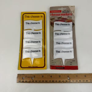 2 Sealed Pkgs Vtg Cheese Markers Reusable Plastic White This Cheese is 8 Total