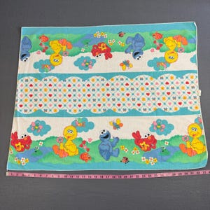 Vtg 90s Sesame Street Baby Receiving Blanket Cloth Wrap Elmo Big Bird Cookie Monster