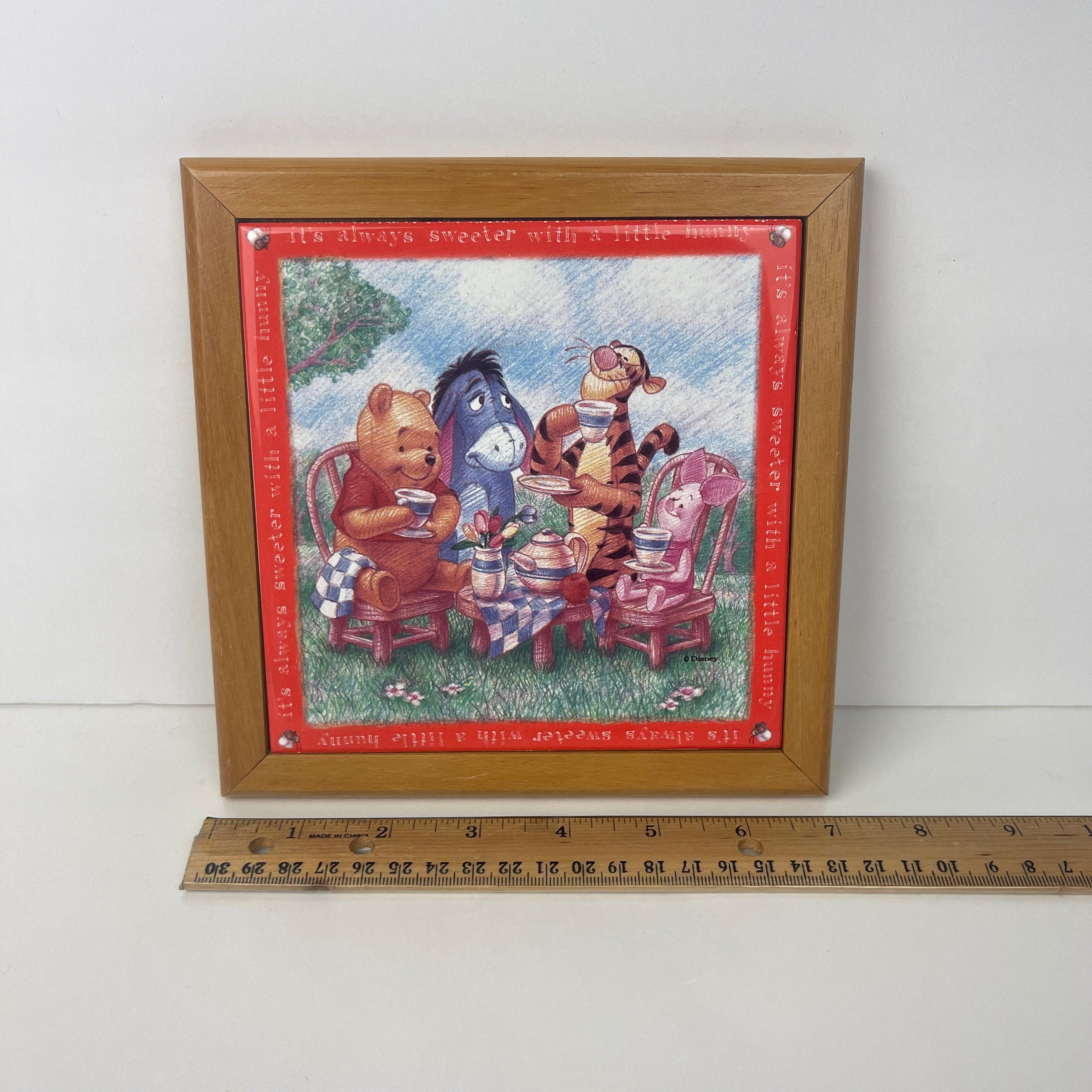 ◆超美品珍品♡WINNIE THE PHOO 万年カレンダー 超希少インテリア Vtg Winnie the Pooh Simply Pooh Always Sweeter W Little Hunny Tile