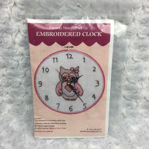 Relógio de coruja 77815 Fairway Needlecraft Co Bordado Carimbado Mostrador de Relógio Artesanal Arte